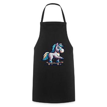 Cute Skater Horse - Kochschürze - Schwarz - Vorne - AI Model Male 185 dark (185cm)