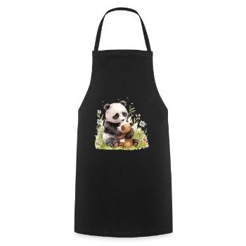 Cute Panda And Bear Friends - Kochschürze - Schwarz - Vorne - AI Model Male 185 dark (185cm)