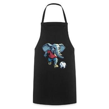 Fussball Elefanten - Kochschürze - Schwarz - Vorne - AI Model Male 185 dark (185cm)