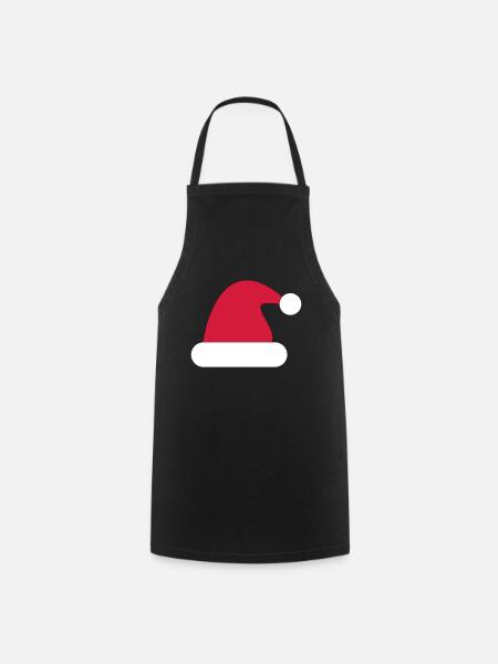 Santa hat, Santa Claus hat - Cooking Apron - black