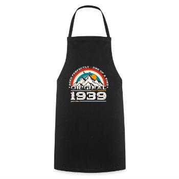 85th Birthday Original September 34 Born 1939 - Cooking Apron - black - Front - AI Model Male 185 dark (185cm)