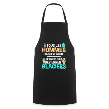 Glacier cadeau drôle glace anniversaire - Tablier de cuisine - noir - Devant - AI Model Male 185 dark (185cm)