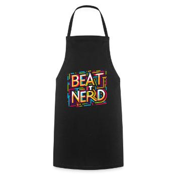 Beat it Nerd 14 - Cooking Apron - black - Front - AI Model Male 185 dark (185cm)
