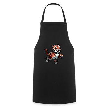 Mignon patineur en ligne Tiger - Tablier de cuisine - noir - Devant - AI Model Male 185 dark (185cm)
