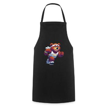 Cute Marathon Runner Bear - Kochschürze - Schwarz - Vorne - AI Model Male 185 dark (185cm)