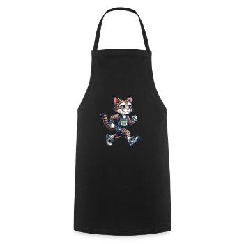Cute Marathon Runner Cat - Kochschürze - Schwarz - Vorne - AI Model Male 185 dark (185cm)