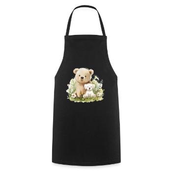 Cute Bear And Dog Friends - Kochschürze - Schwarz - Vorne - AI Model Male 185 dark (185cm)