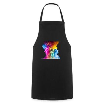 Bunte Wolken - Kochschürze - Schwarz - Vorne - AI Model Male 185 dark (185cm)