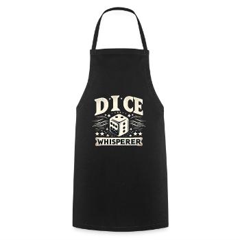 Dice Whisperer 4 - Kochschürze - Schwarz - Vorne - AI Model Male 185 dark (185cm)