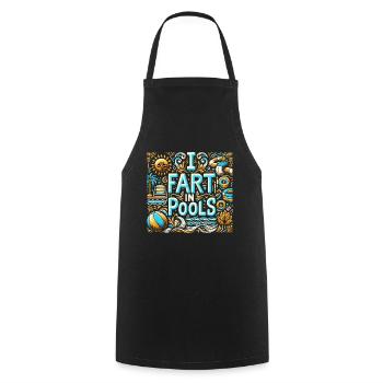I Fart In Pools 12 - Cooking Apron - black - Front - AI Model Male 185 dark (185cm)