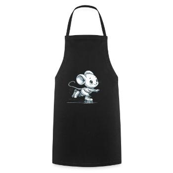 Souris de patineur en ligne mignonne - Tablier de cuisine - noir - Devant - AI Model Male 185 dark (185cm)