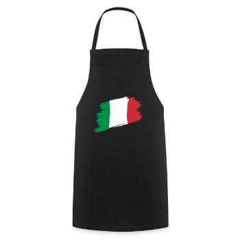 Italy flag - Cooking Apron - black - Front - AI Model Male 185 dark (185cm)