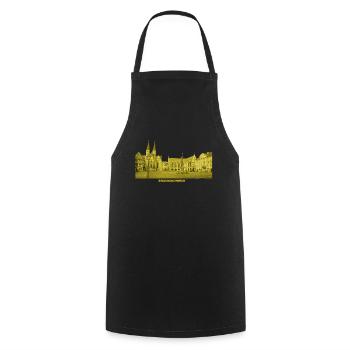 Braunschweig Lower Saxony old town market - Cooking Apron - black - Front - AI Model Male 185 dark (185cm)