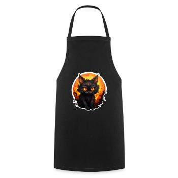 Halloween Kater - Kochschürze - Schwarz - Vorne - AI Model Male 185 dark (185cm)
