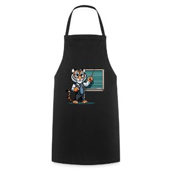 Cute Tiger Teacher - Cooking Apron - black - Front - AI Model Male 185 dark (185cm)