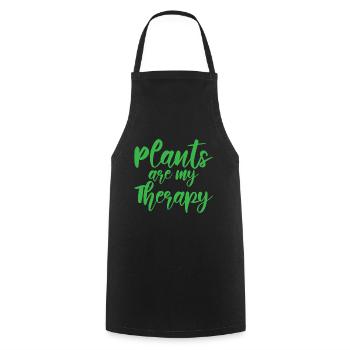 Plants Are My Therapy - Cooking Apron - black - Front - AI Model Male 185 dark (185cm)