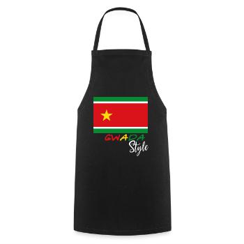 Gwada Style Drapeau Guadeloupe - Tablier de cuisine - noir - Devant - AI Model Male 185 dark (185cm)