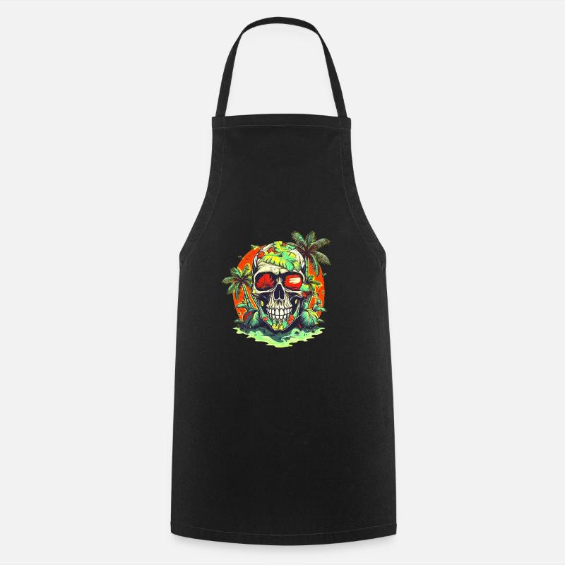 Crâne de plage - Tablier de cuisine - noir