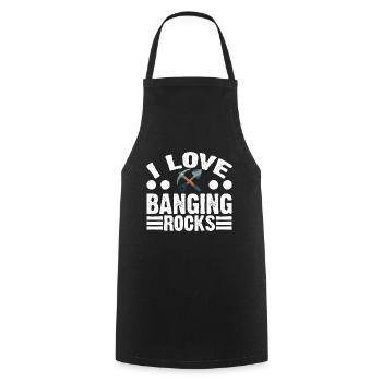 I Love Banging Rocks 3 - Kochschürze - Schwarz - Vorne - AI Model Male 185 dark (185cm)
