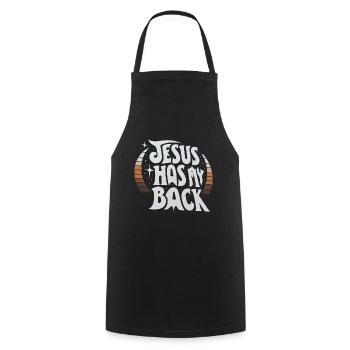 Jesus Has My Back 23 - Kochschürze - Schwarz - Vorne - AI Model Male 185 dark (185cm)