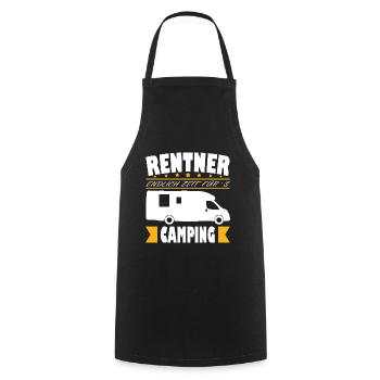 Camping Rentner - Endlich Zeit Opa Rente Spruch - Kochschürze - Schwarz - Vorne - AI Model Male 185 dark (185cm)