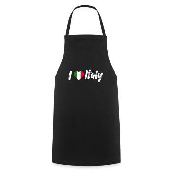 I love Italy Italien Spruch mit Herz Urlaub - Kochschürze - Schwarz - Vorne - AI Model Male 185 dark (185cm)