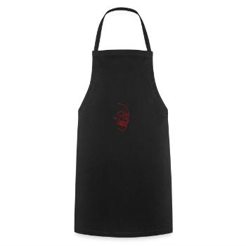 Tête de mort rouge - Tablier de cuisine - noir - Devant - AI Model Male 185 dark (185cm)