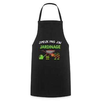 Je peux pas j'ai jardinage humour dans le jardin - Tablier de cuisine - noir - Devant - AI Model Male 185 dark (185cm)