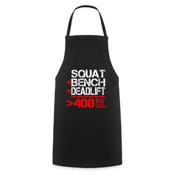 Powerlifting 400 kg Membre du Club - Tablier de cuisine - noir - Devant - AI Model Male 185 dark (185cm)