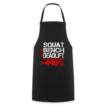 Dynamophilie 490 kg Membre du Club - Tablier de cuisine - noir - Devant - AI Model Male 185 dark (185cm)