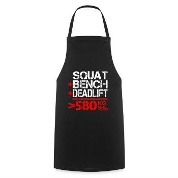 Dynamophilie 580 kg Membre du Club - Tablier de cuisine - noir - Devant - AI Model Male 185 dark (185cm)
