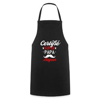 Certifié Super papa Nageur - Tablier de cuisine - noir - Devant - AI Model Male 185 dark (185cm)