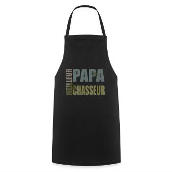 Meilleur Papa Chasseur Cool - Tablier de cuisine - noir - Devant - AI Model Male 185 dark (185cm)