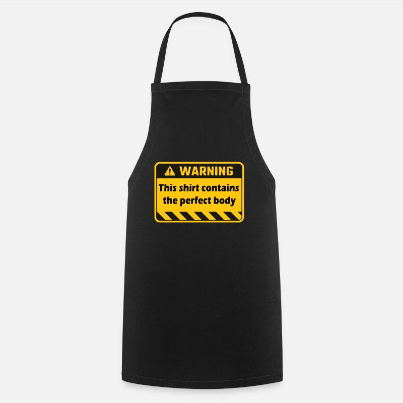Warning - Cooking Apron - black