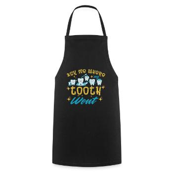 Ask Me Where My Tooth Went - Cooking Apron - black - Front - AI Model Male 185 dark (185cm)