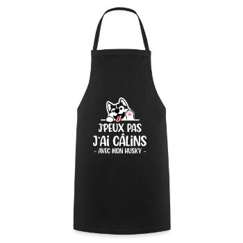 Husky cadeau drôle chien mignon - Tablier de cuisine - noir - Devant - AI Model Male 185 dark (185cm)