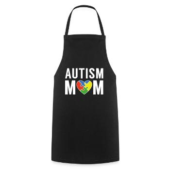 Maman autiste - Tablier de cuisine - noir - Devant - AI Model Male 185 dark (185cm)