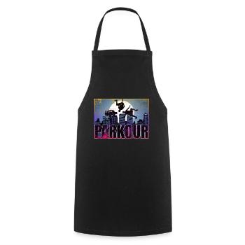 Parkour Freerunner Traceur Le Parcour parkourshirt - Tablier de cuisine - noir - Devant - AI Model Male 185 dark (185cm)