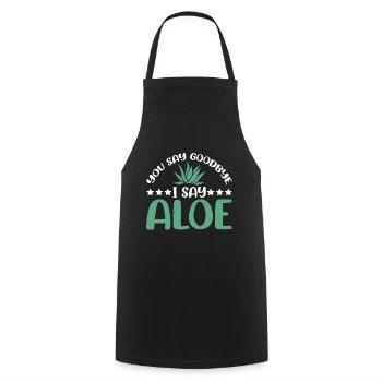 You Say Goodbye I Say Aloe 3 - Cooking Apron - black - Front - AI Model Male 185 dark (185cm)