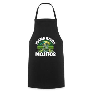 Mama needs Mojitos - Cooking Apron - black - Front - AI Model Male 185 dark (185cm)