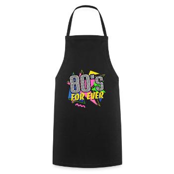 80s For Ever - 80s - Colorful + Crazy - Cooking Apron - black - Front - AI Model Male 185 dark (185cm)