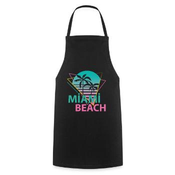 Miami Beach - Cooking Apron - black - Front - AI Model Male 185 dark (185cm)