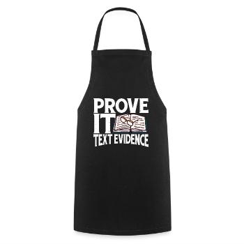 Prove It, Text Evidence 37 - Cooking Apron - black - Front - AI Model Male 185 dark (185cm)