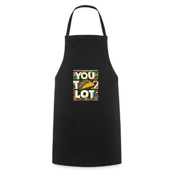 you taco lot 5 - Cooking Apron - black - Front - AI Model Male 185 dark (185cm)