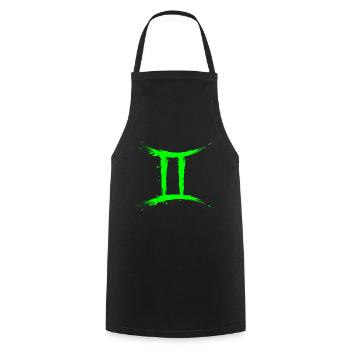 Sternzeichen Zwillinge Gemini Symbol Grün Hellgrün - Kochschürze - Schwarz - Vorne - AI Model Male 185 dark (185cm)