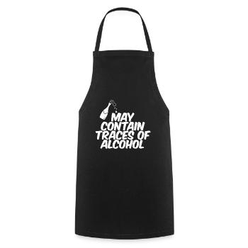 May Contain Traces Of Alcohol 2 - Cooking Apron - black - Front - AI Model Male 185 dark (185cm)
