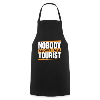 Nobody Knows I'm A Tourist 20 - Cooking Apron - black - Front - AI Model Male 185 dark (185cm)