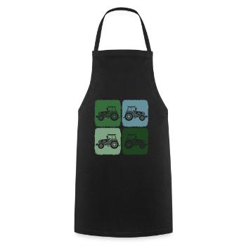 Tracteur Rétro Tracteur Temps de récolte dans l’agriculture - Tablier de cuisine - noir - Devant - AI Model Male 185 dark (185cm)