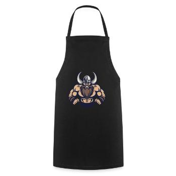Viking Muscles Bodybuilding - Cooking Apron - black - Front - AI Model Male 185 dark (185cm)