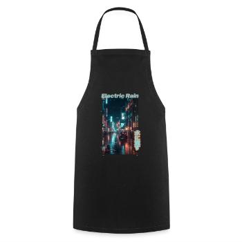 electric rain - Cooking Apron - black - Front - AI Model Male 185 dark (185cm)